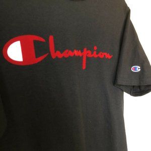 Champion Medium Fuzzy/Velvet Spellout Short Sleeve